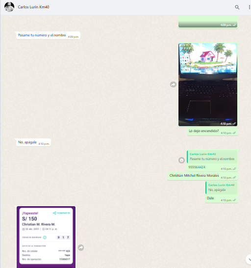 Testimonio WhatsApp